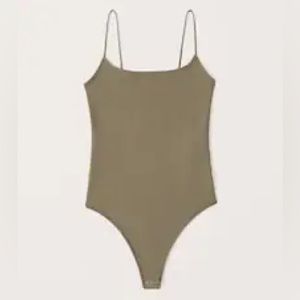 Abercrombie & Fitch olive green strappy tank body suit